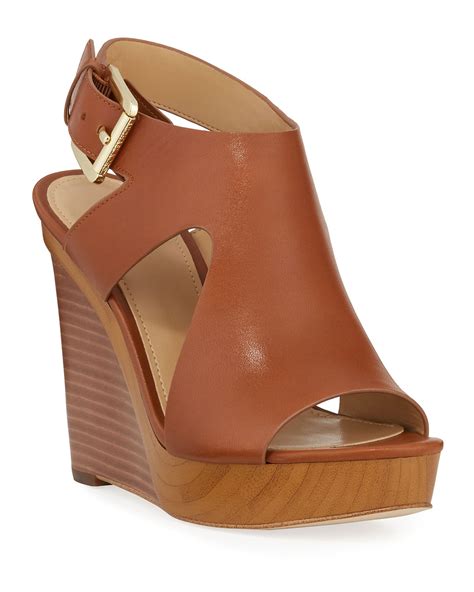 michael kors josephine wedge leopard|michael kors wedge sandals.